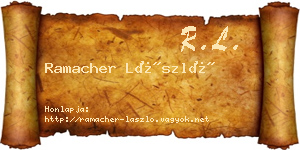 Ramacher László névjegykártya